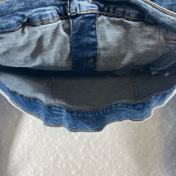 Aeropostale Jacket Womens Sz S Trucker Crop Button Front Long Sleeve Denim Blue - Picture 7 of 12